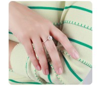 Gorgeous CZ Designed Round Silver Ring NSR-3203